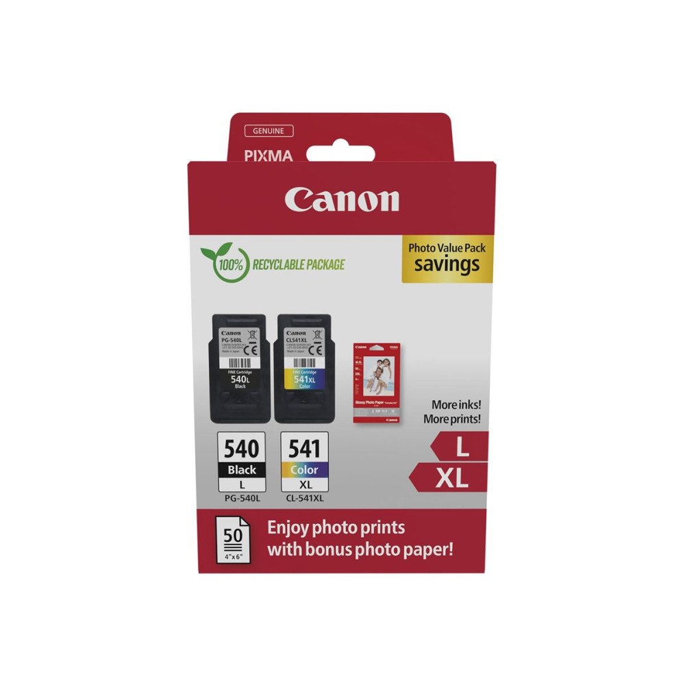 CANON Canon PG-540L/CL-541XL Photo Value Pack - 2-pack - Lång livslängd - svart, färg (cyan, magenta, gul) - original - blank...