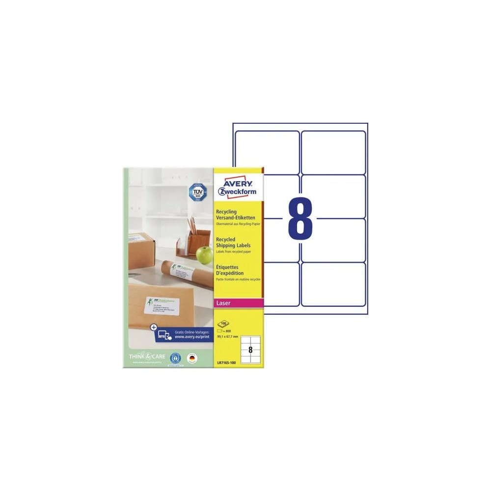 AVERY Avery QuickPEEL Recycled Labels - adresslappar - 800 etikett (er) - 67.7 x 99.1 mm