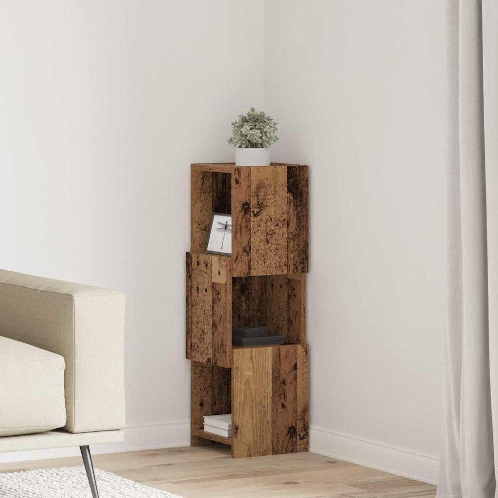 vidaXL Hörnskåp Vit 25,5x25x80cm Konstruerat trä