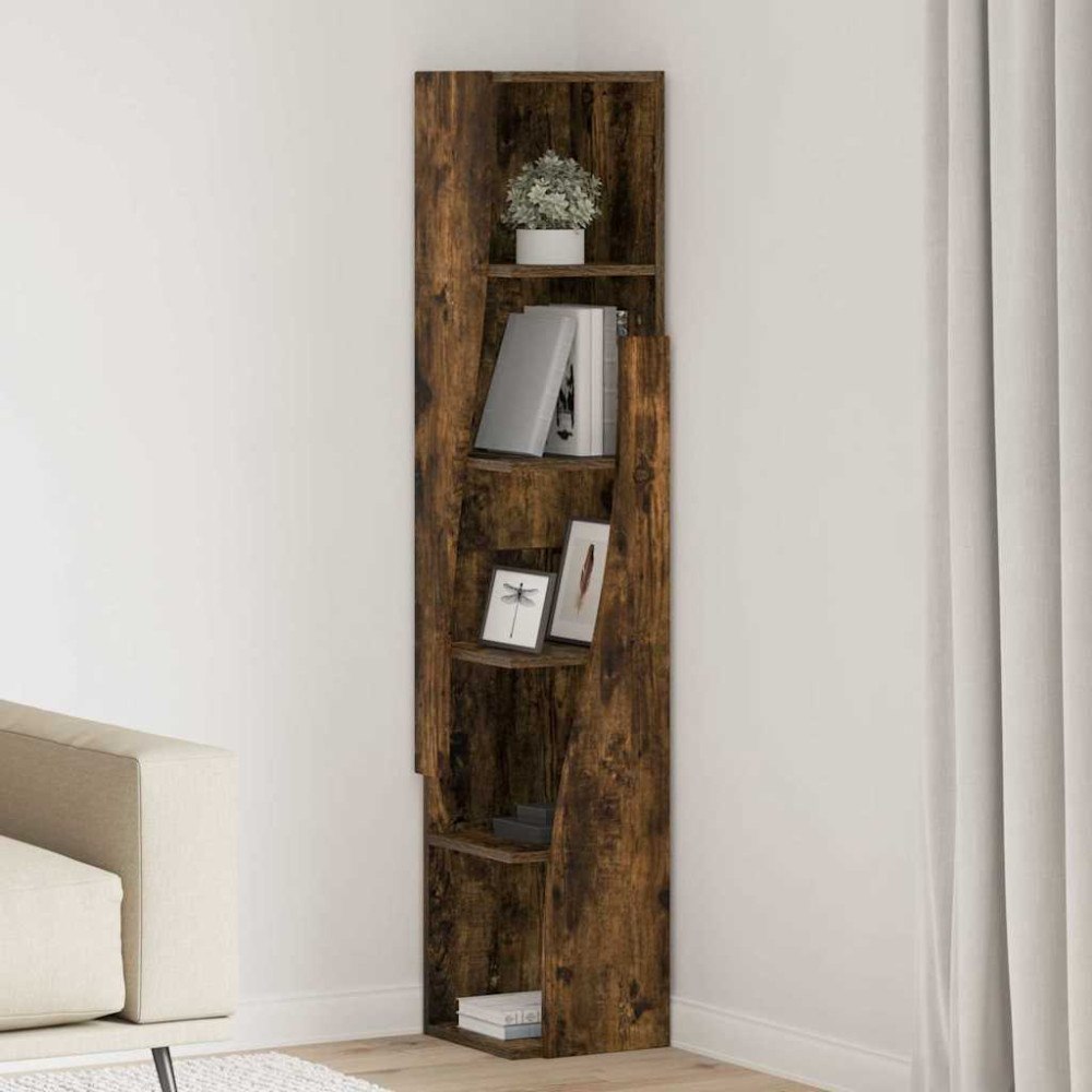 vidaXL Hörnskåp Vit 27,5x27x140cm Konstruerat trä