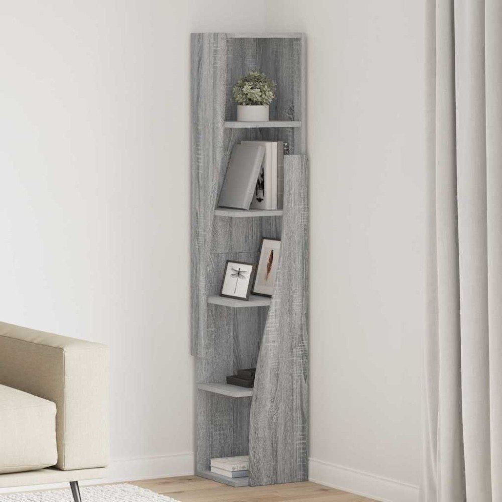 vidaXL Hörnskåp Vit 27,5x27x140cm Konstruerat trä