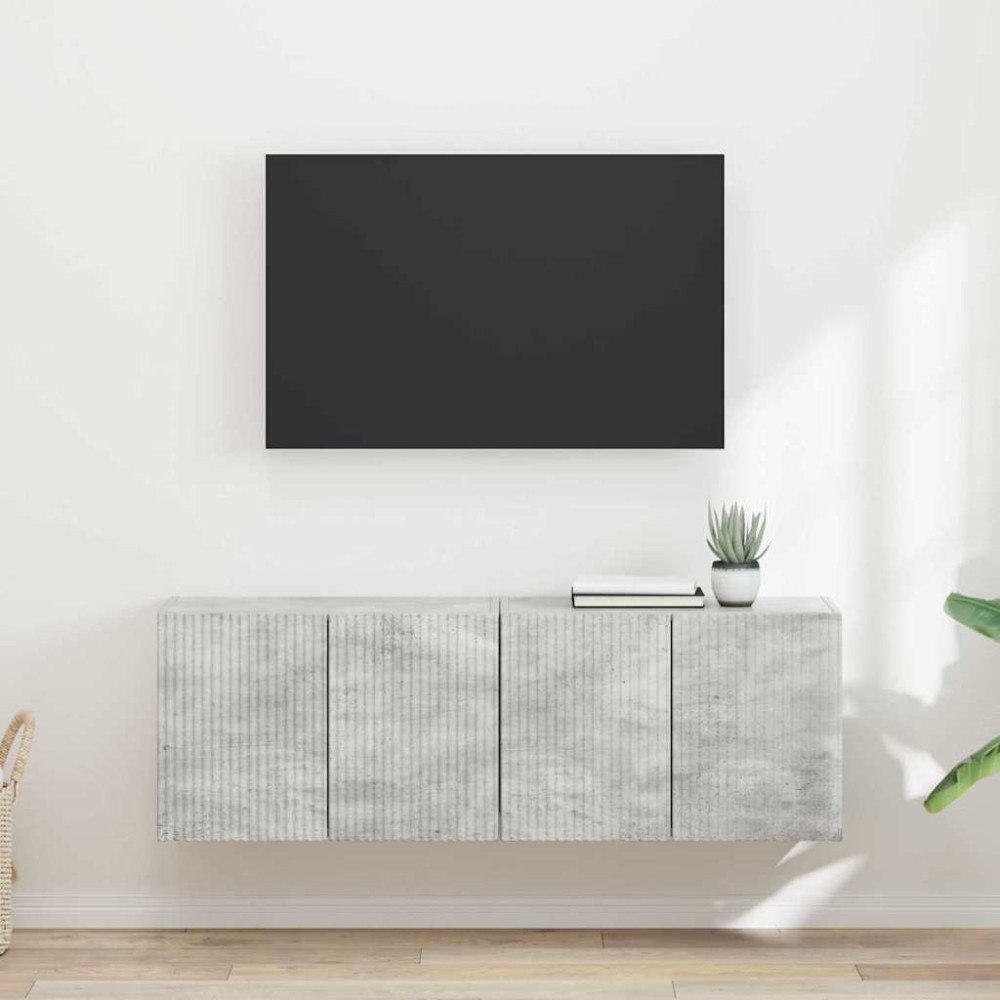 vidaXL TV Vägghylla 2 pcs Betonggrå 59,5 x 31 x 40 cm Konstruerat trä