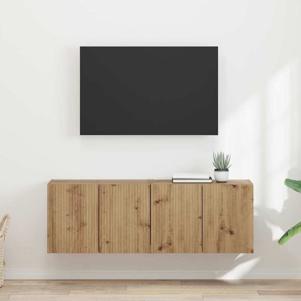vidaXL TV Vägghylla 2 pcs Artisan Ek 59,5 x 31 x 40 cm Konstruerat trä
