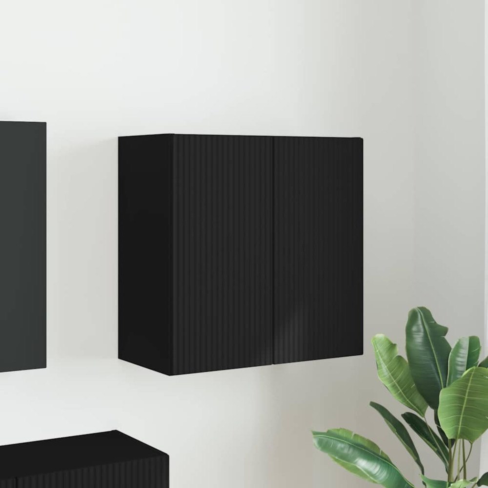 vidaXL TV Vägghylla Svart 59,5 x 31 x 60 cm Konstruerat trä