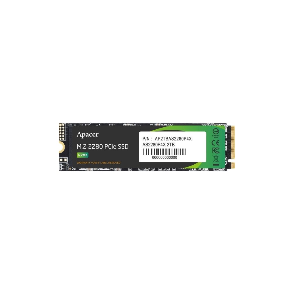 Apacer Technology Apacer AS2280P4X 2TB M.2 PCIe NVMe Gen3 x4 2280 SSD (2100/17...