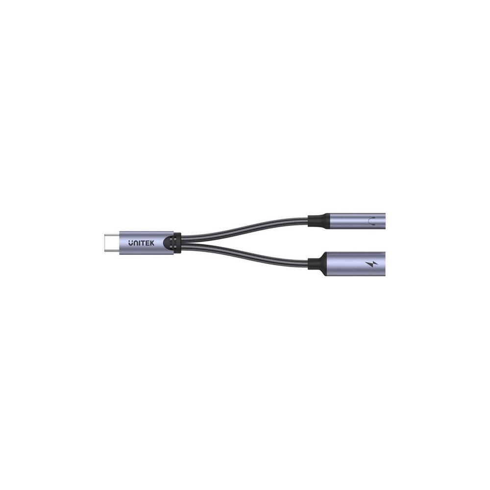 UNITEK Unitek USB-C till hörlursuttag/laddningsadapter - 14 cm