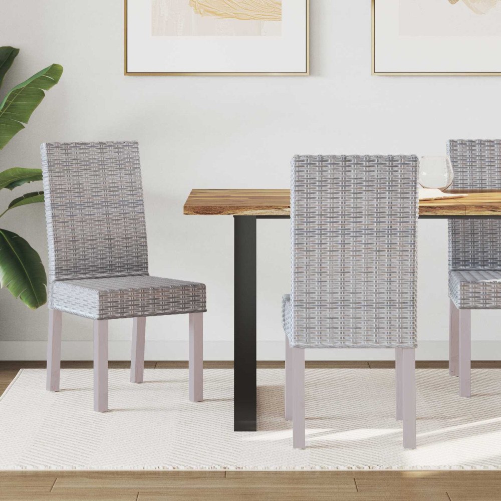 vidaXL Matstol 2 pcs Vit tvätt 45 x 54 x 93 cm Massivt mahognyträ