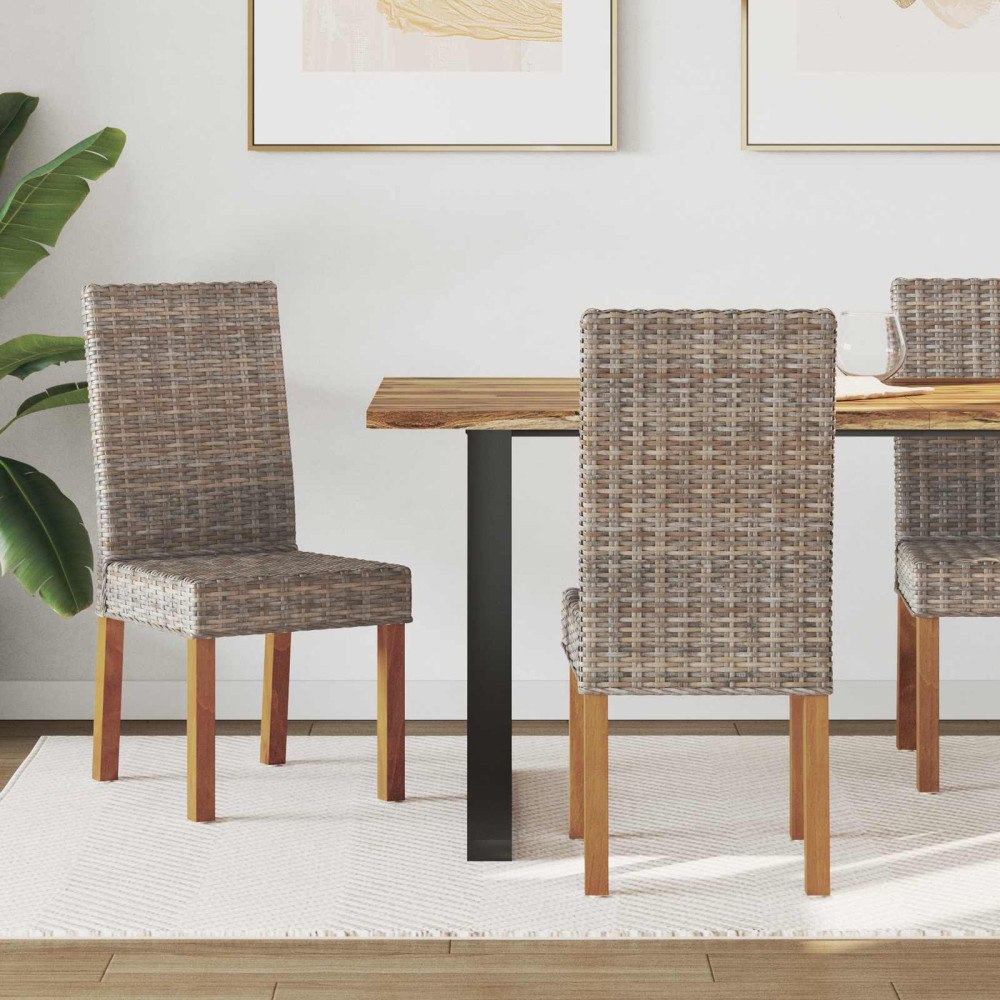 vidaXL Matstol 2 pcs Kubu grå 45 x 54 x 93 cm Massivt mahognyträ