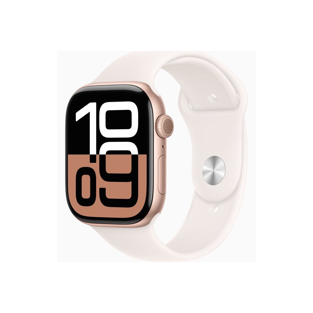 Apple Apple Watch Series 10 (GPS + Cellular) - guldrosa aluminium - smart klocka med sportband - lätt rouge - 64 GB