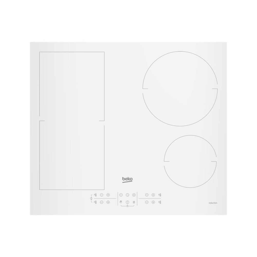 Beko Beko HII64200FMTW induktionshäll - 60 cm - vit - tempererat glas