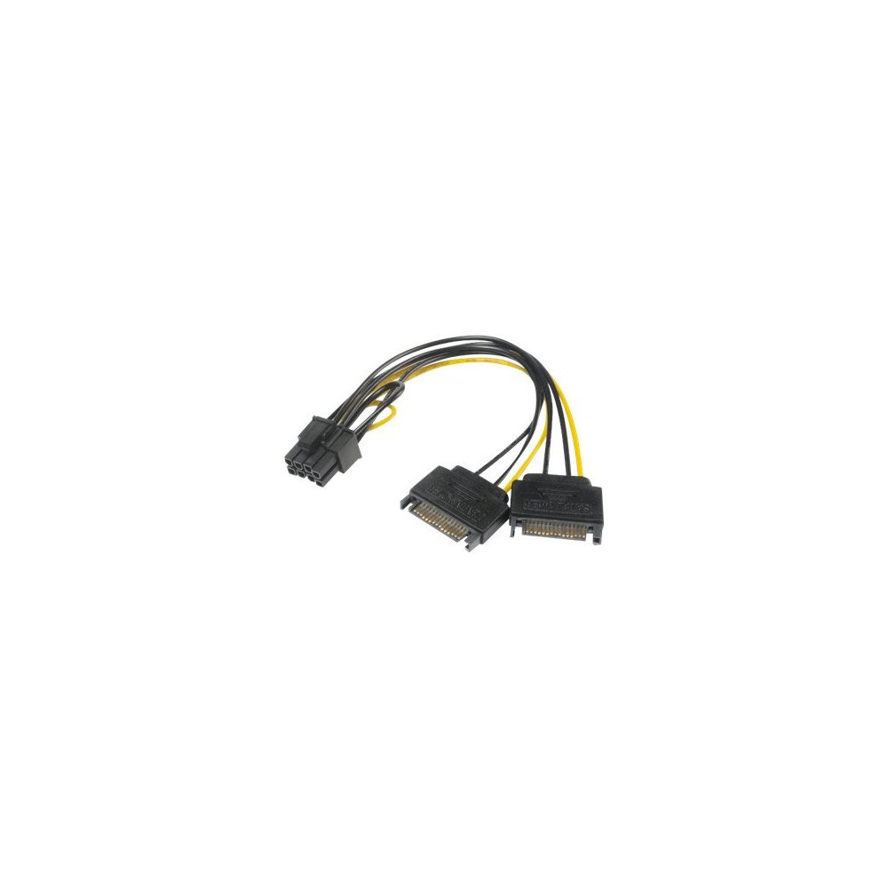 AKASA Akasa - strömadapter - SATA-ström till 8-stifts PCIe-ström (6+2) - 15 cm