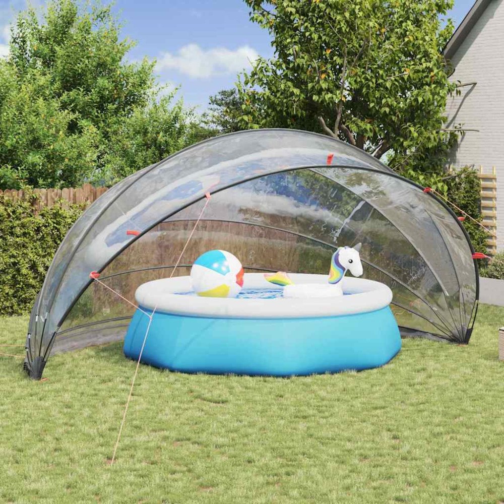 vidaXL Poolkupol Transparent 592 x 590 x 275 cm PVC