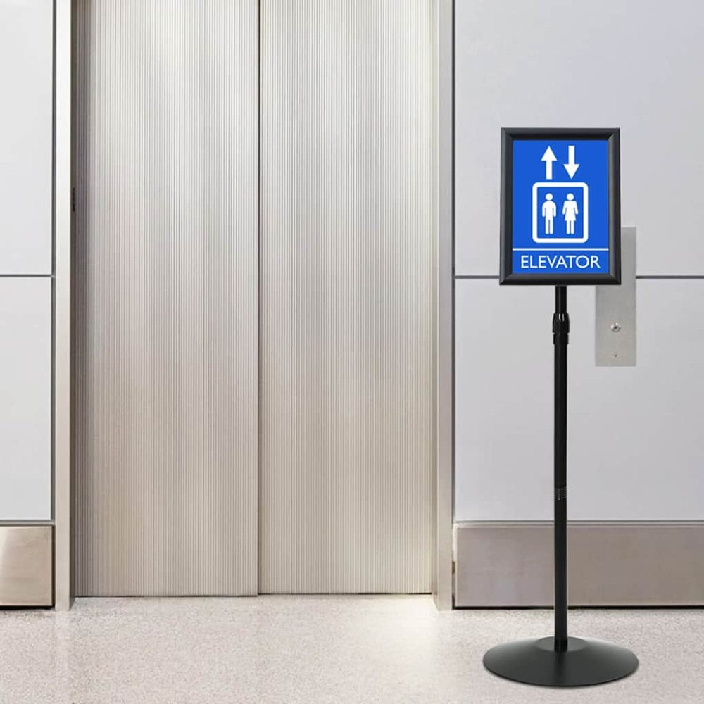 vidaXL Pedestal affischställ Svart a4 Aluminium och PVC