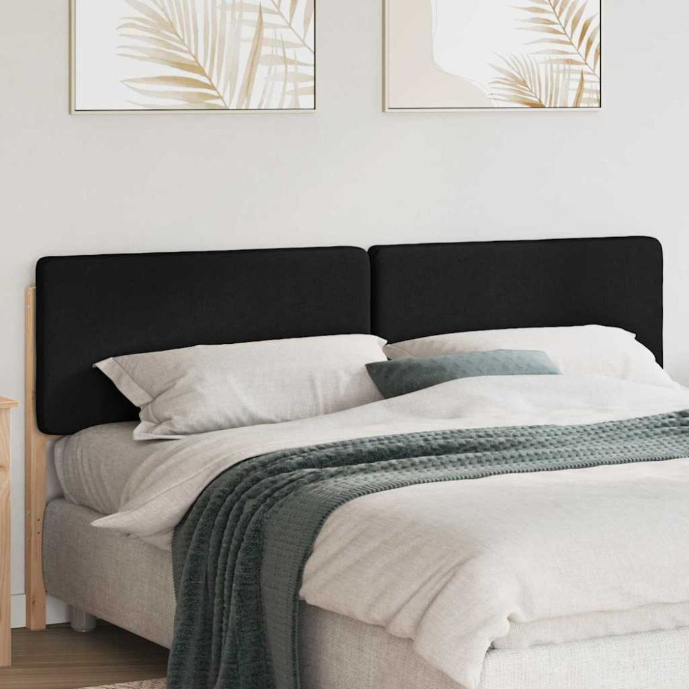 vidaXL Klädd sänggavel Brun och svart 180 cm Massiv furu