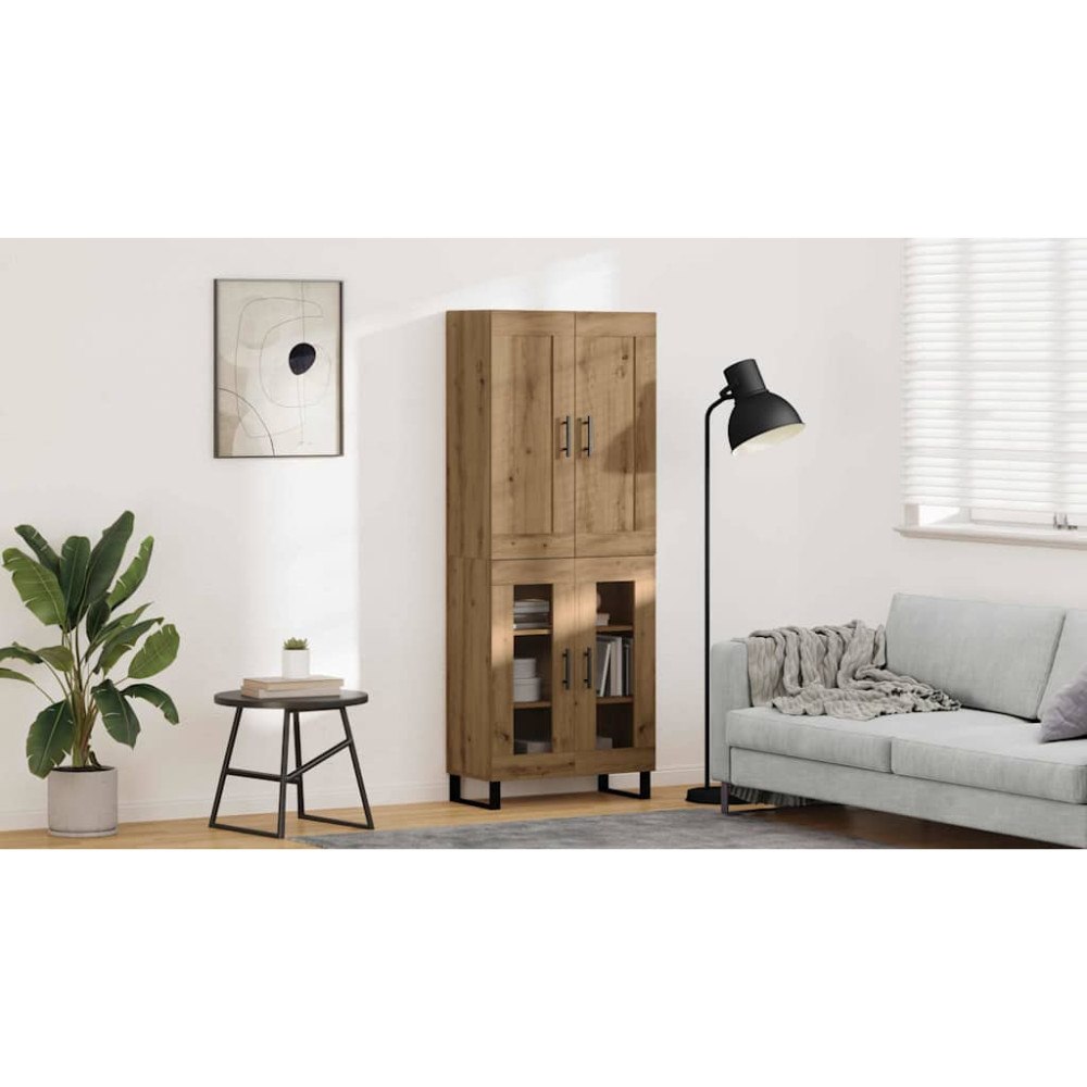 vidaXL Skåp Artisan Ek 69,5 x 34 x 180 cm Konstruerat trä