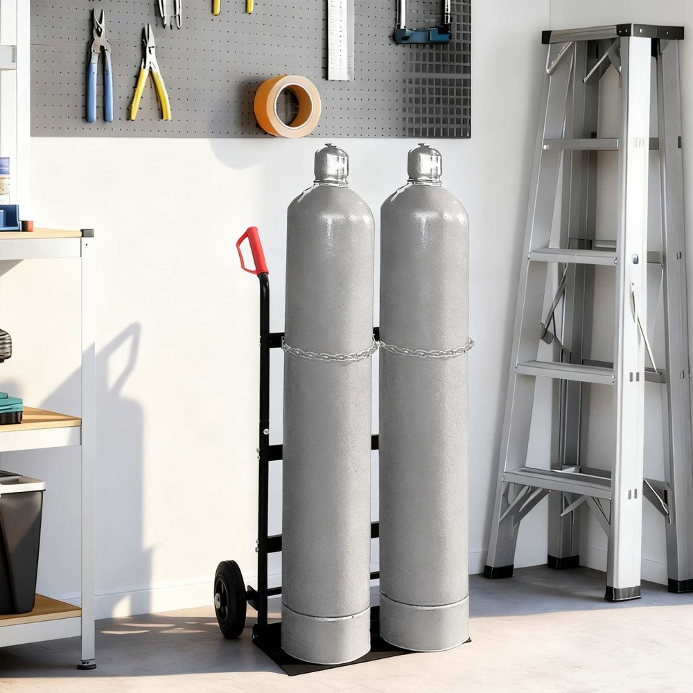 vidaXL Handvagn Svart och Röd 63 x 43,5 x 110 cm Stål