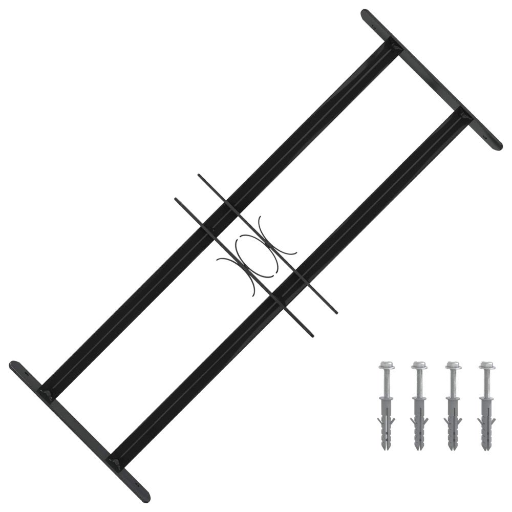 vidaXL Fönstergaller Svart 76 x 30 cm Pulverlackerat stål