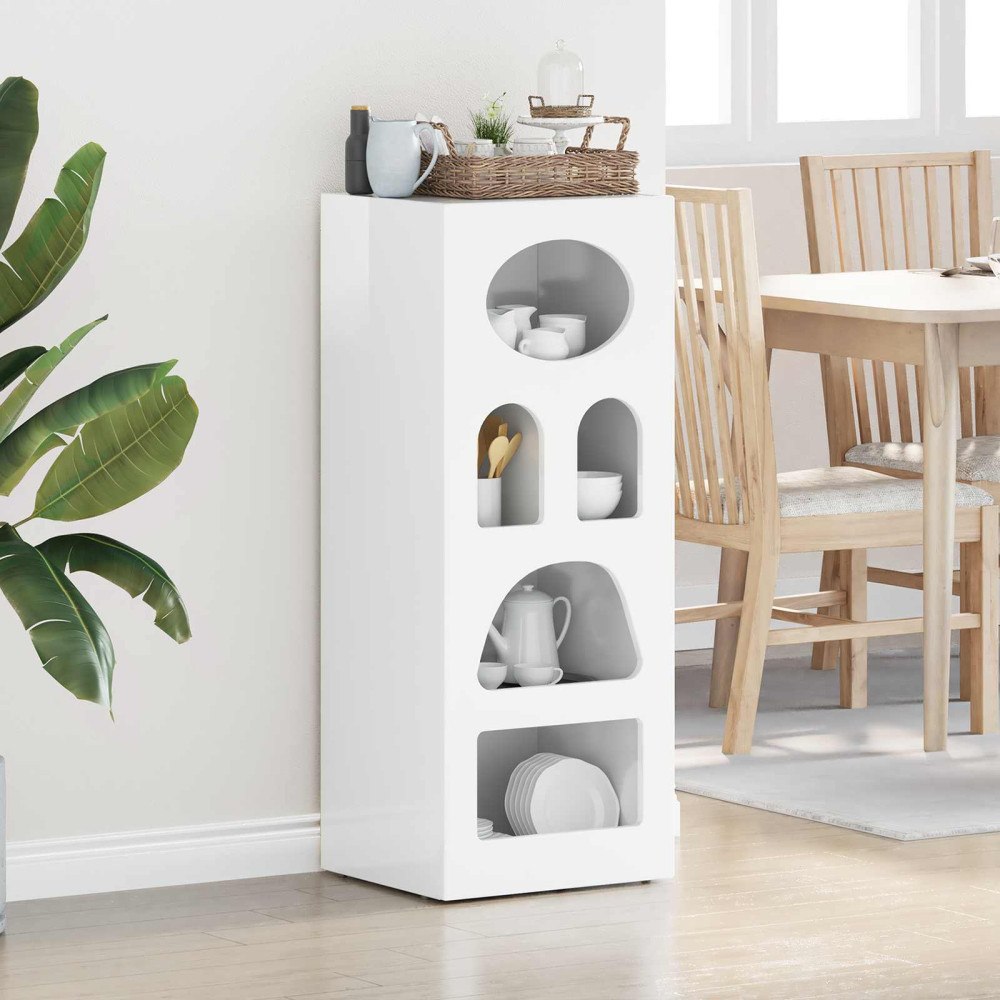 vidaXL Sideboard Högblanka vita 40 x 35 x 100,5 cm Konstruerat trä