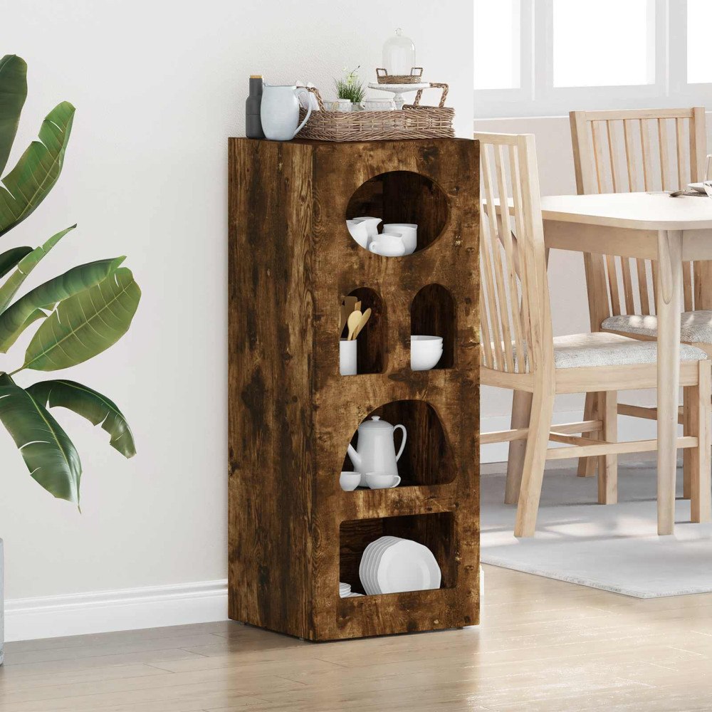 vidaXL Sideboard Rökt ek 40 x 35 x 100,5 cm Konstruerat trä