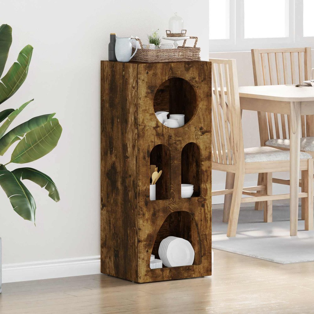 vidaXL Sideboard Rökt ek 40 x 35 x 100.5 cm Konstruerat trä