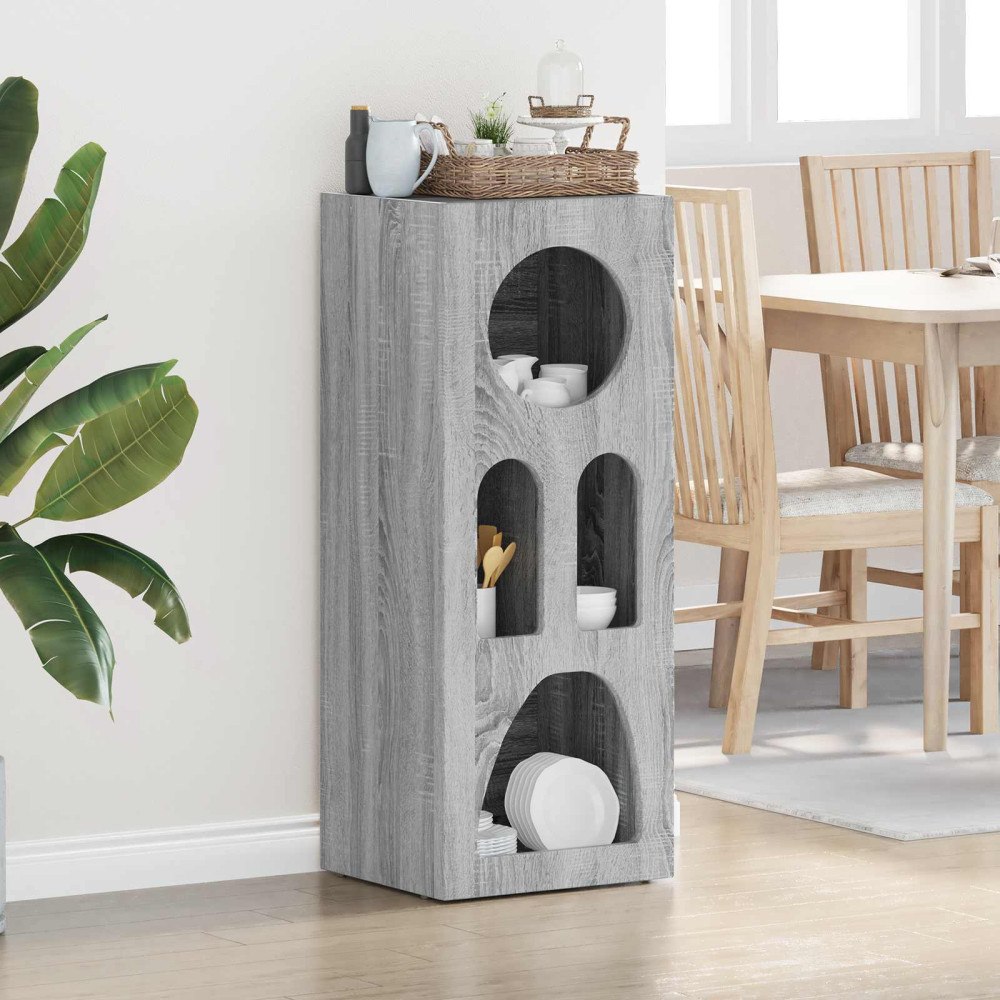 vidaXL Sideboard Grå Sonoma 40 x 35 x 100.5 cm Konstruerat trä