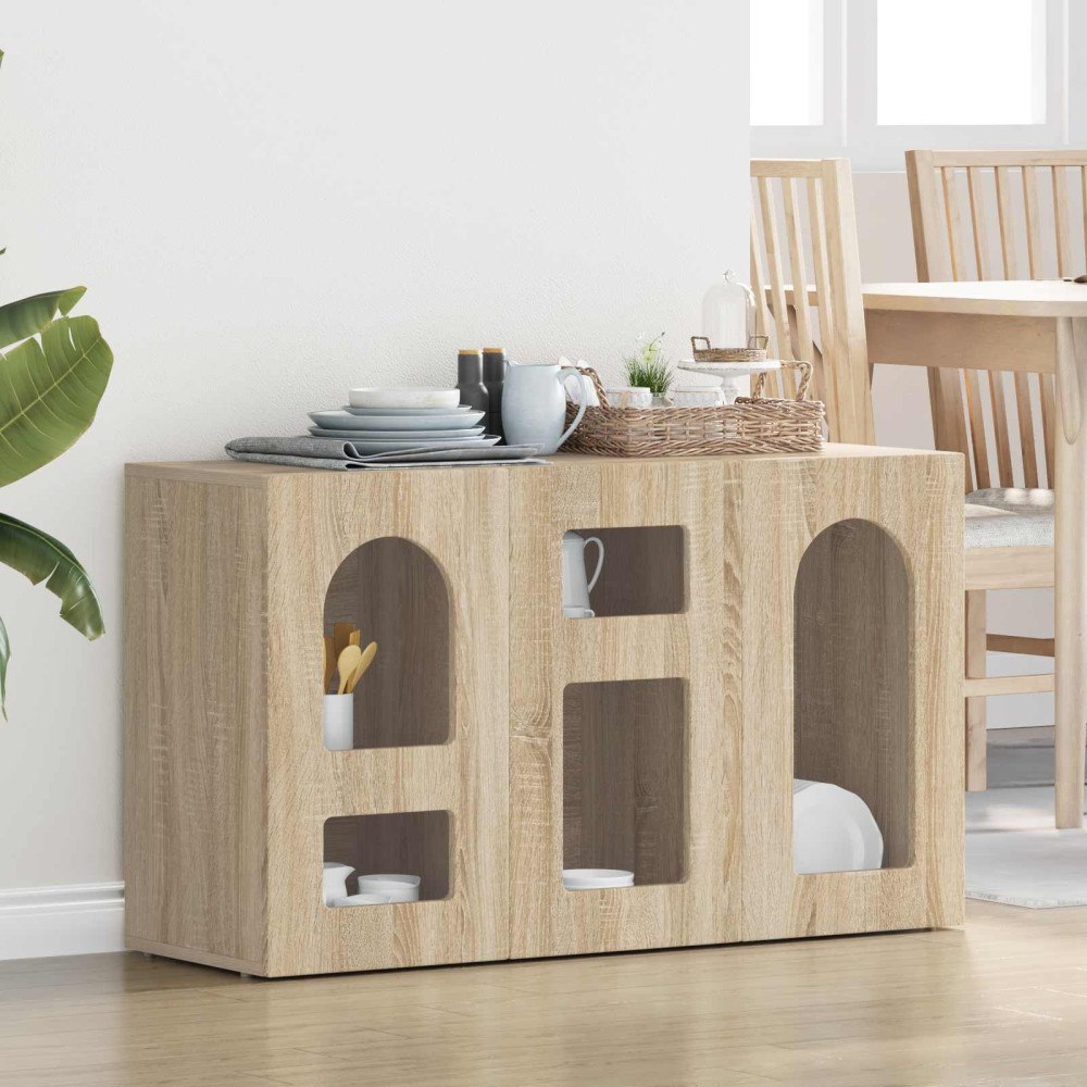 vidaXL Sideboard Sonoma-ek 100 x 35 x 59 cm Konstruerat trä