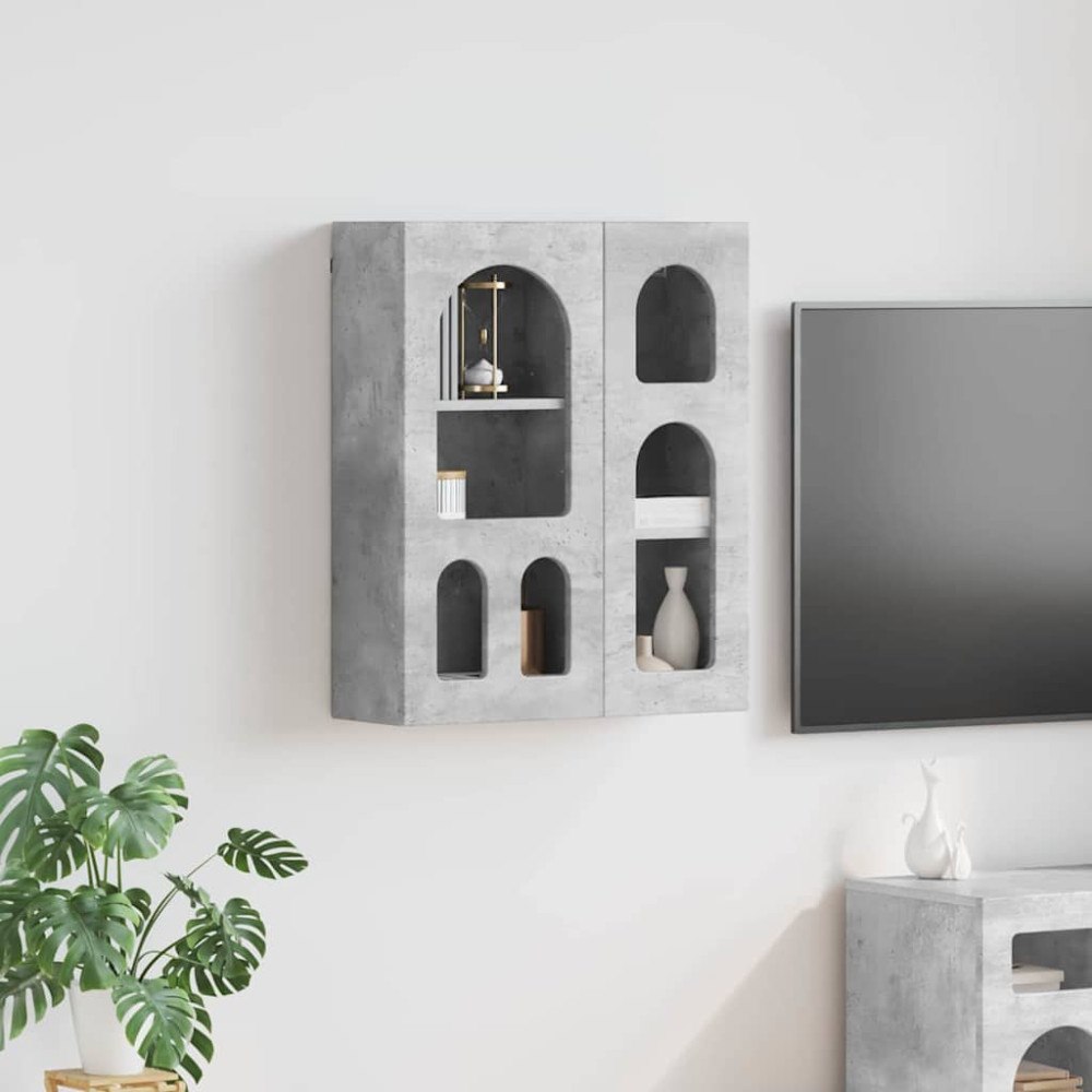 vidaXL Hängande skåp Betonggrå 59 x 20 x 71.5 cm Konstruerat trä