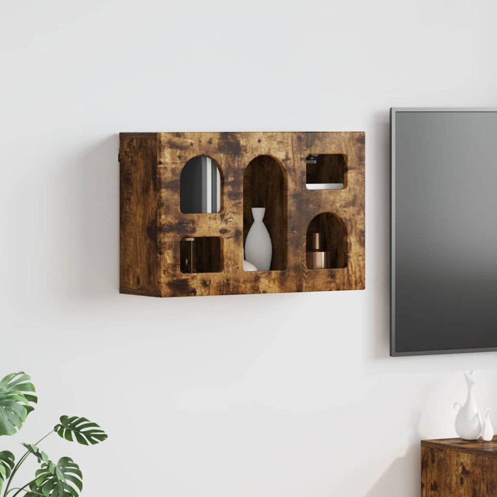 vidaXL Hängande skåp med hylla Rökt ek 60 x 20 x 40 cm Konstruerat trä