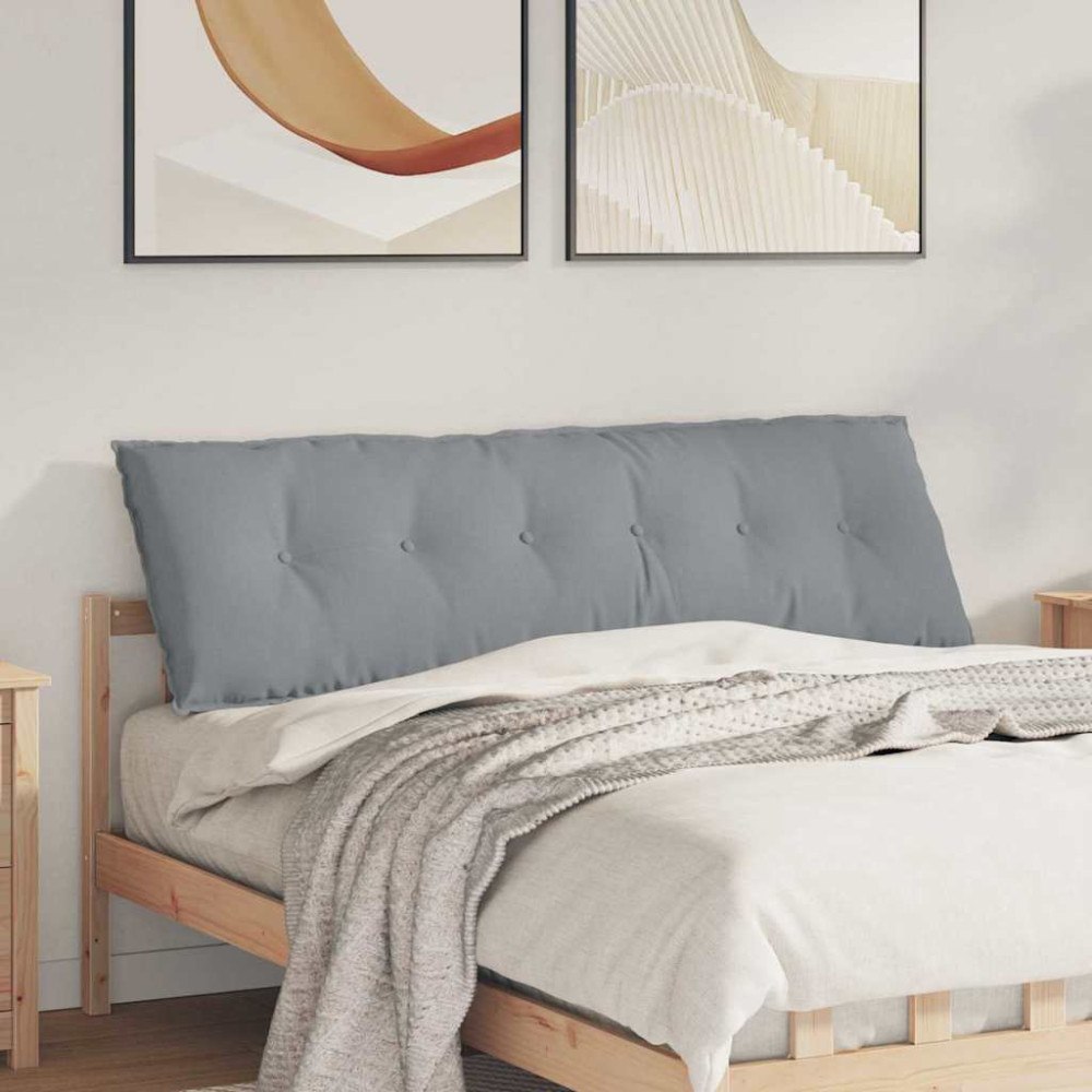 vidaXL Ryggkudde Ljusgrå 160 x 19 x 50 cm tyg