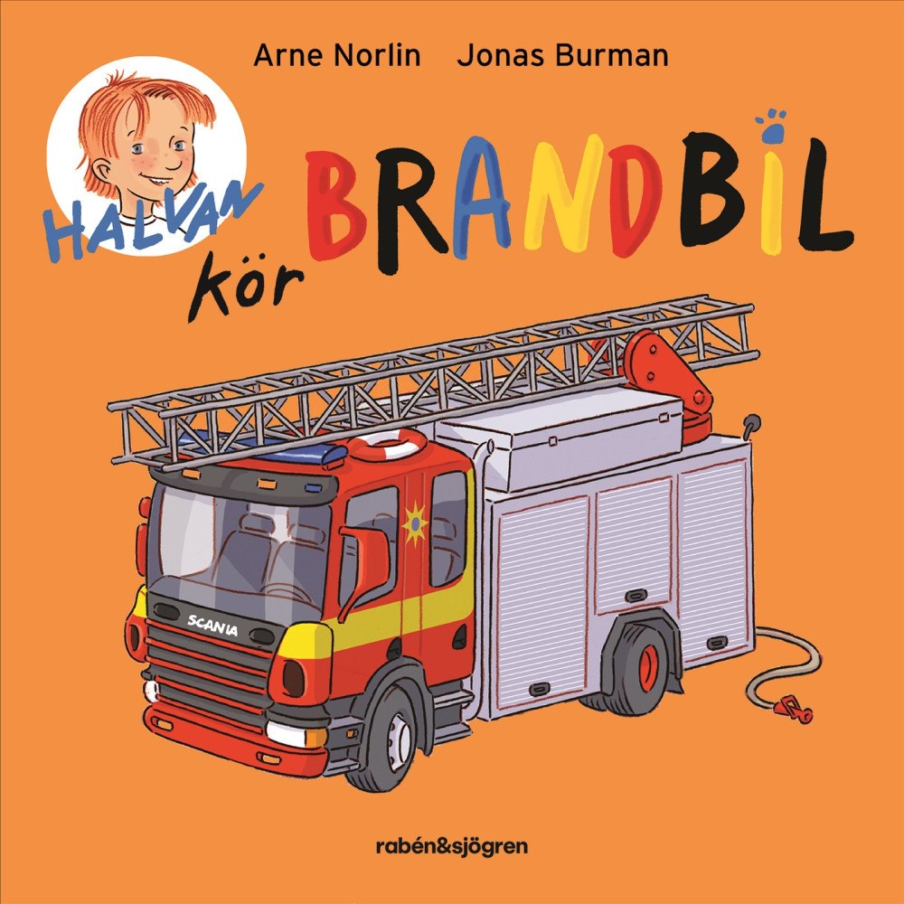 Arne Norlin Halvan kör brandbil (bok, board book)