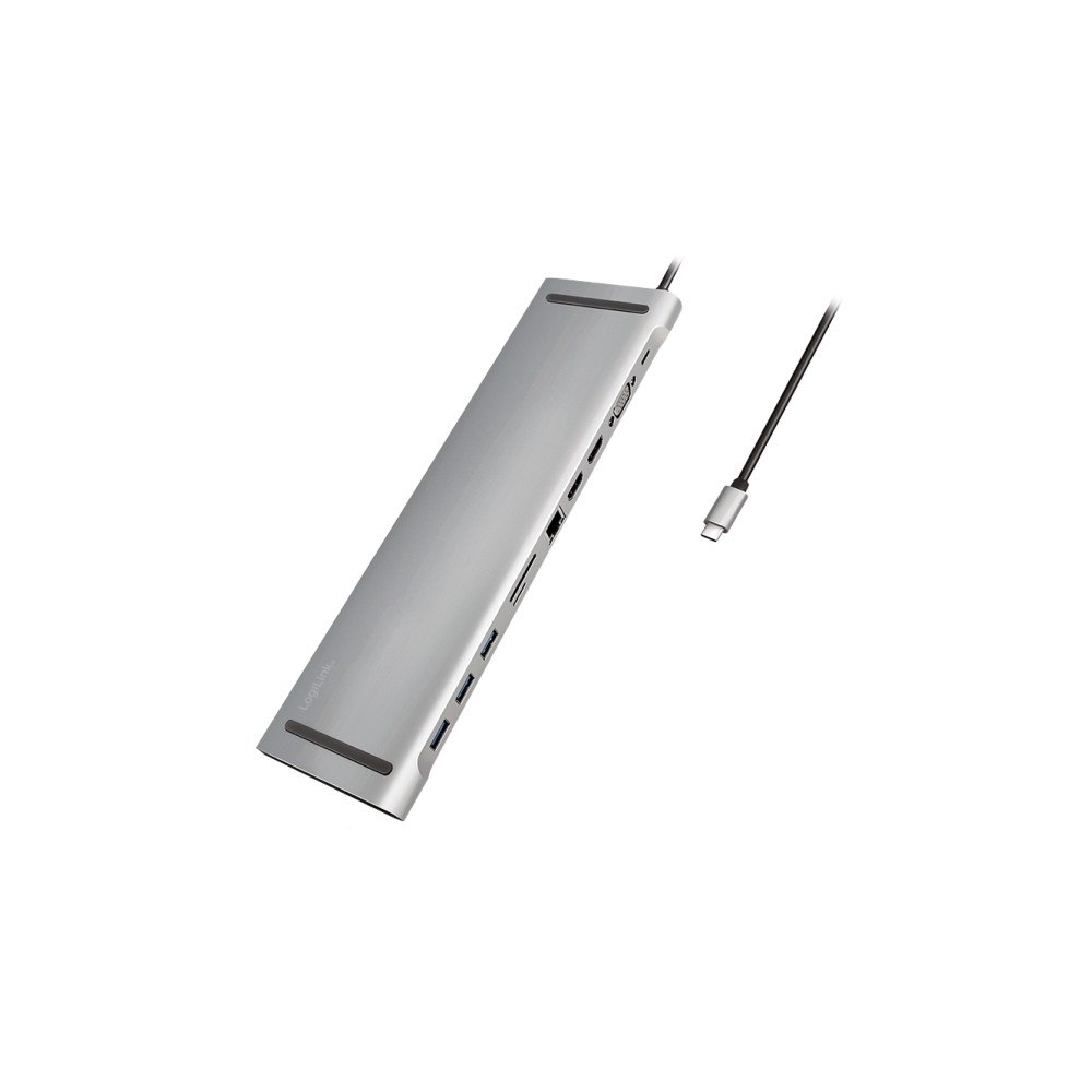LogiLink LogiLink - dockningsstation - USB-C 3.2 Gen 1 - 2 x HDMI, VGA - 1GbE