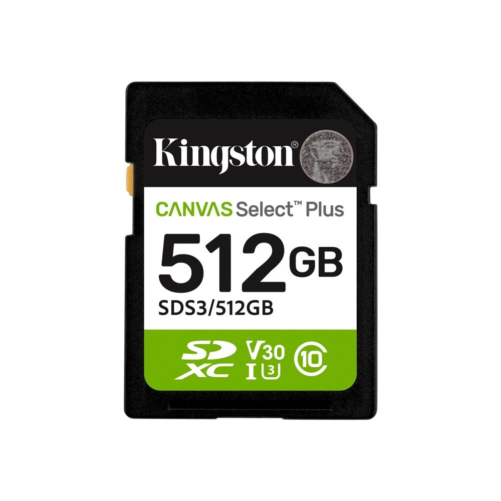 Kingston Technology Kingston Canvas Select Plus - flash-minneskort - 512 GB - SDXC UHS-I