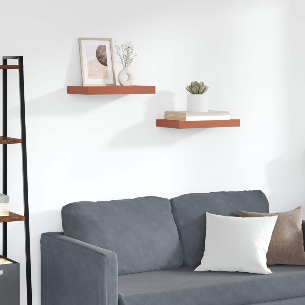 vidaXL Vägg hylla 2 pcs Röd 40 x 23,5 x 4 cm Konstruerat trä