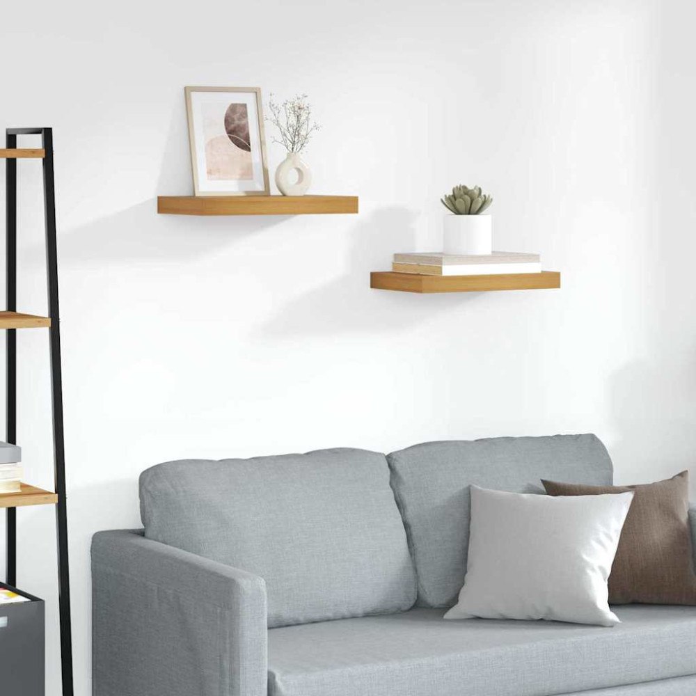vidaXL Vägg hylla 2 pcs Brun 40 x 23,5 x 4 cm Konstruerat trä