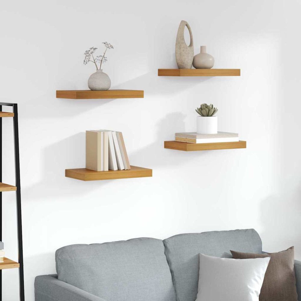 vidaXL Vägg hylla 4 pcs Brun 40 x 23,5 x 4 cm Konstruerat trä