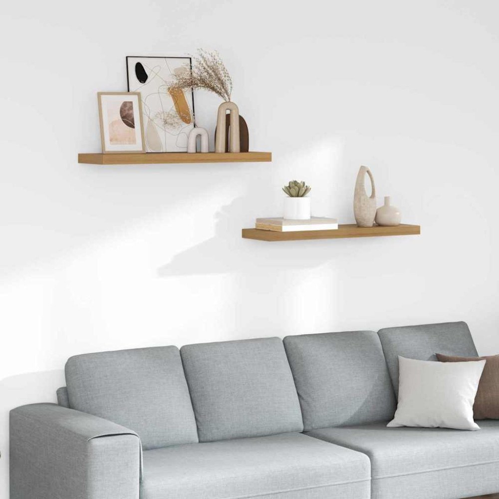 vidaXL Vägg hylla 2 pcs Brun 80 x 23,5 x 4 cm Konstruerat trä