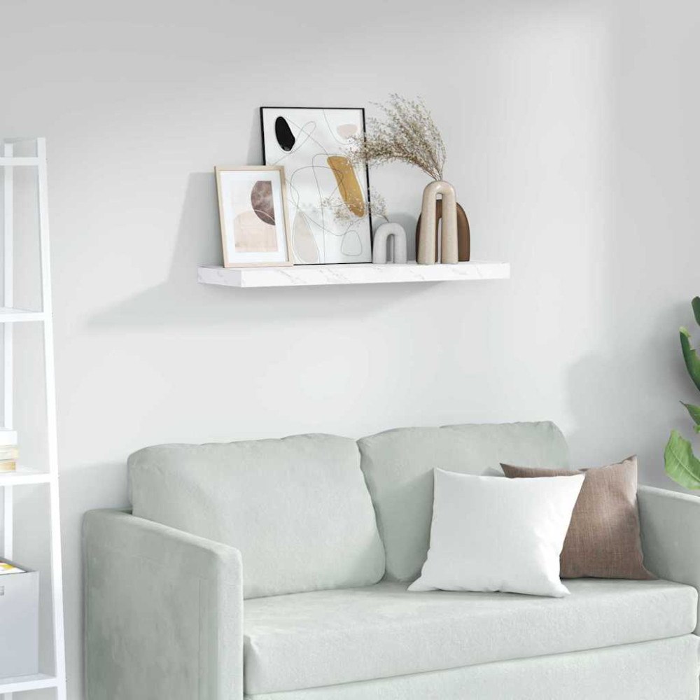 vidaXL Vägg hylla Vit marmor 80 x 23,5 x 4 cm Konstruerat trä