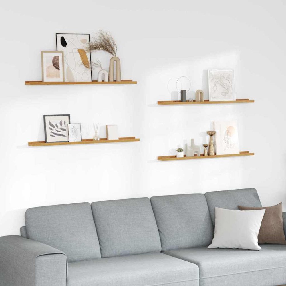vidaXL Vägg hylla med hylla 4 pcs Beige 100 x 9 x 3 cm Konstruerat trä