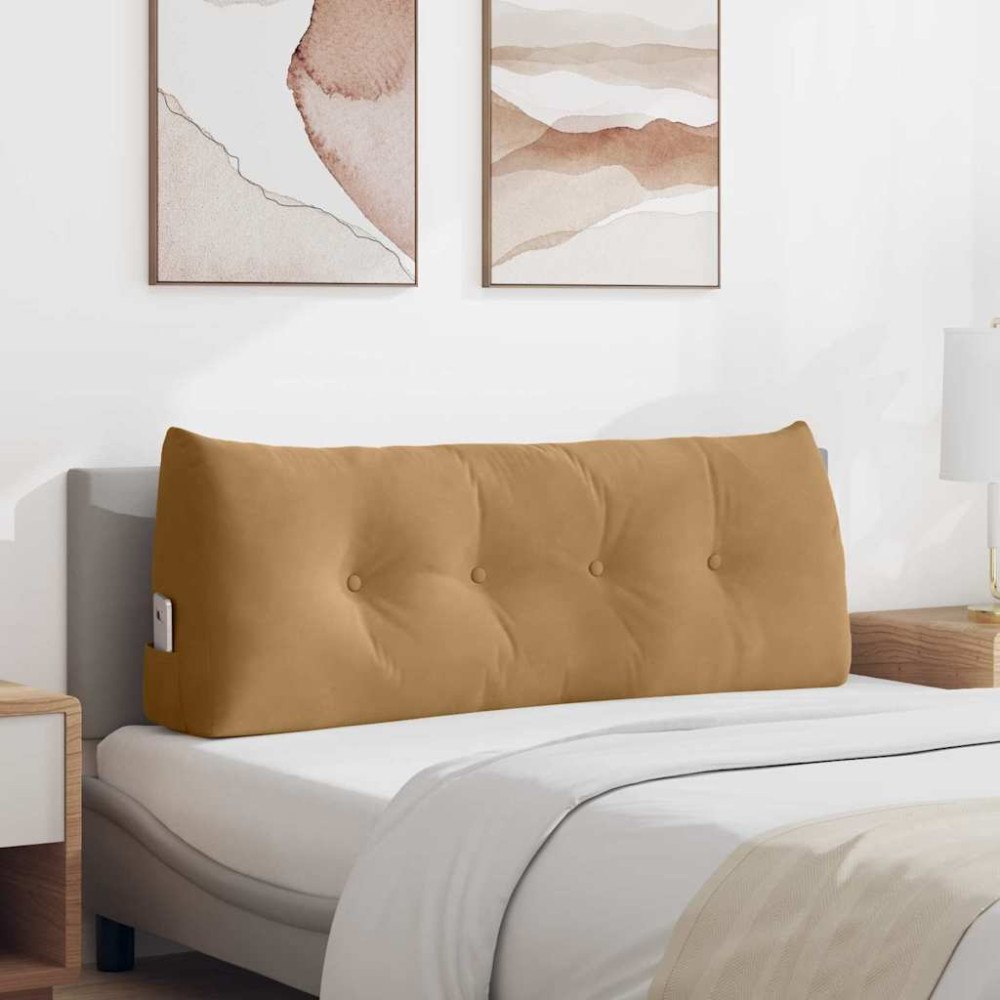 vidaXL Ryggkudde Brun 120 x 24 x 50 cm Sammet