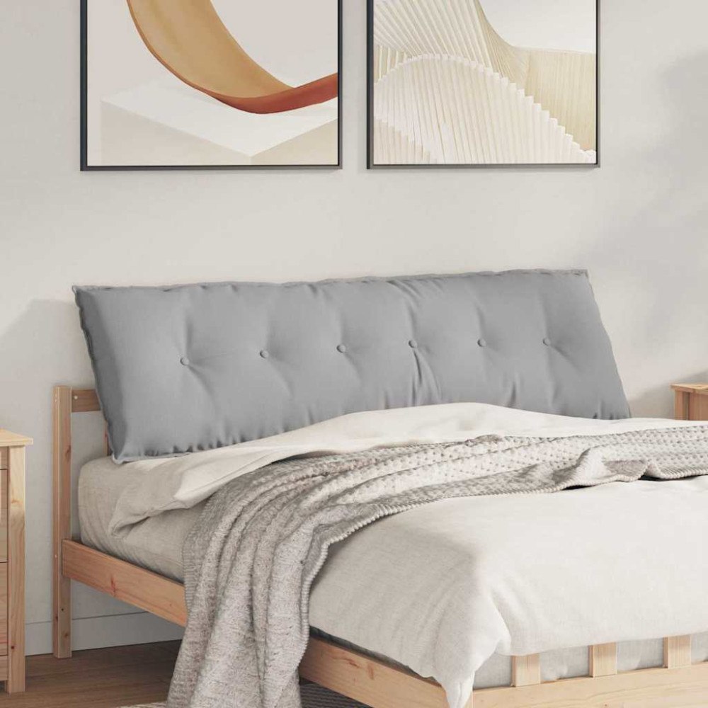 vidaXL Ryggkudde Moln Grå 160 x 19 x 50 cm tyg