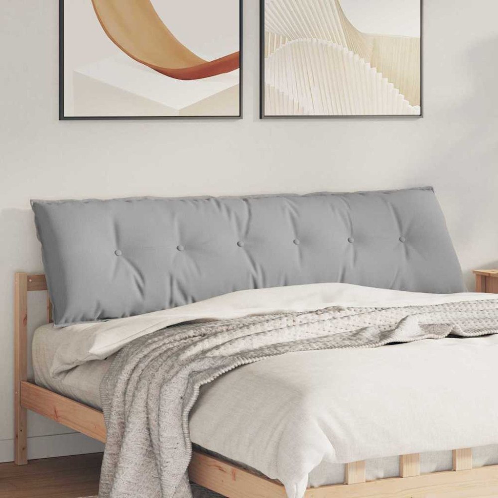 vidaXL Ryggkudde Moln Grå 180 x 19 x 50 cm tyg