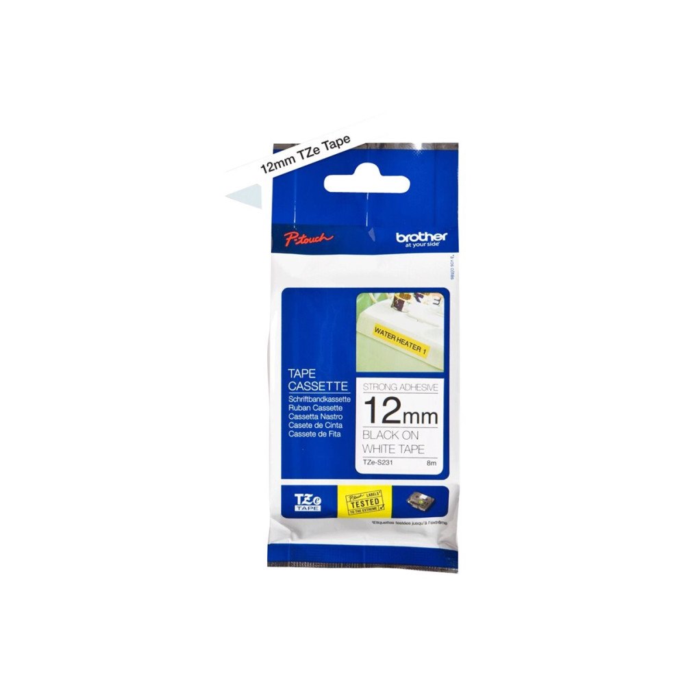 Brother Brother TZe-S231 - bandlaminat - 1 kassett(er) - Rulle (1,2 cm x 8 m)