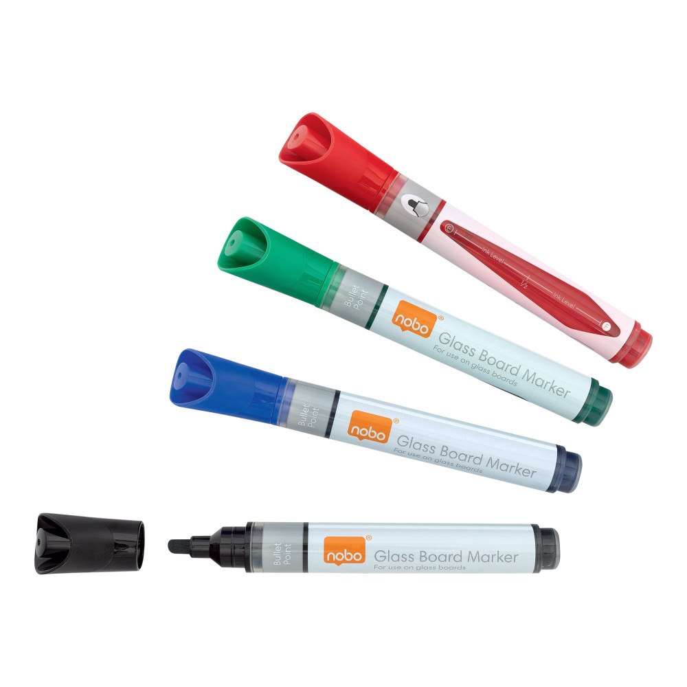 ACCO Brands Nobo - markering - svart, röd, blå, grön (paket om 4)