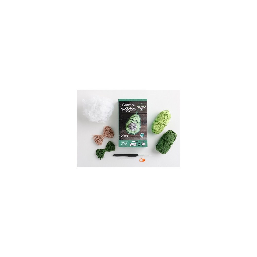 Ltd. Schiffer Publishing Crochet Your Veggies Amigurumi Kit Avocado: Everything You Need Is Included: 100%-Cotton Yarn, Crochet Hook, Stitch Mark...