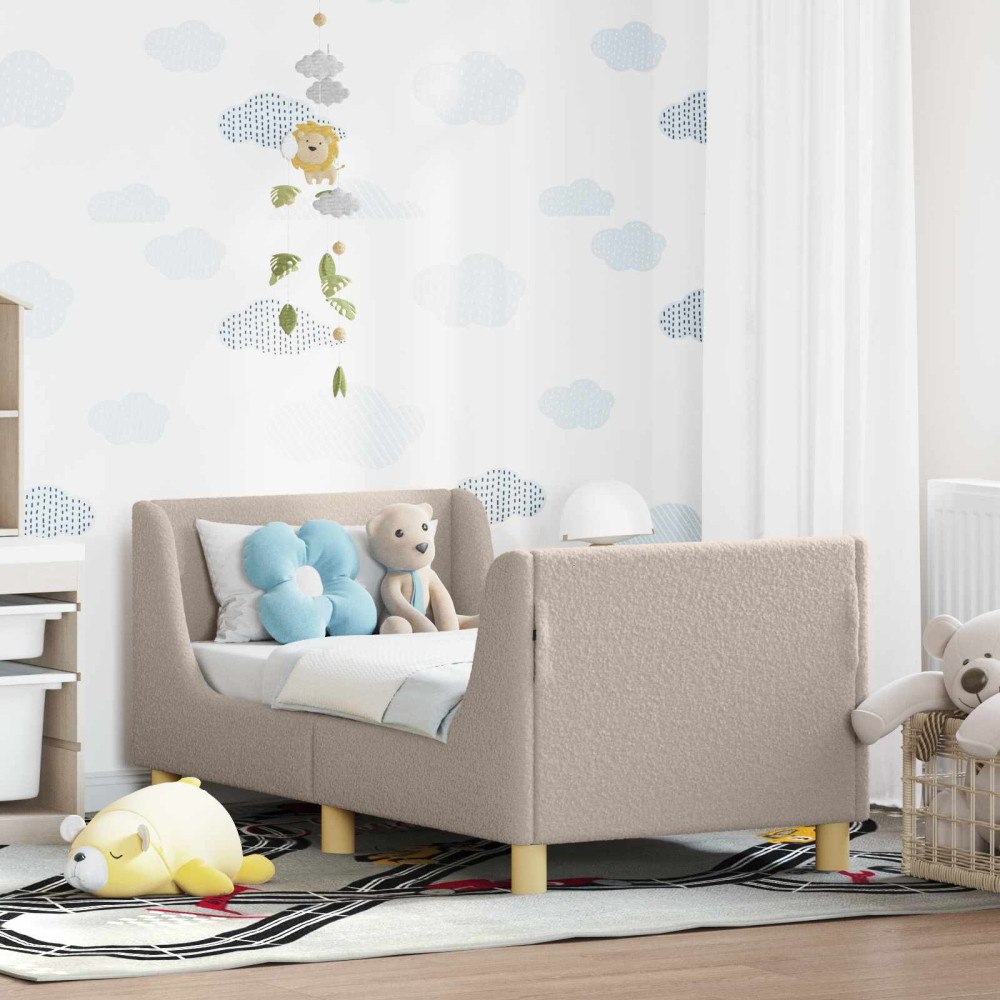 vidaXL Sängram för småbarn med huvudgavel Ljusgrå 70 x 140 cm