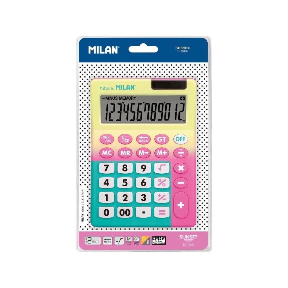 Milan Milan miniräknare Sunset gul-rosa 12 positioners miniräknare...