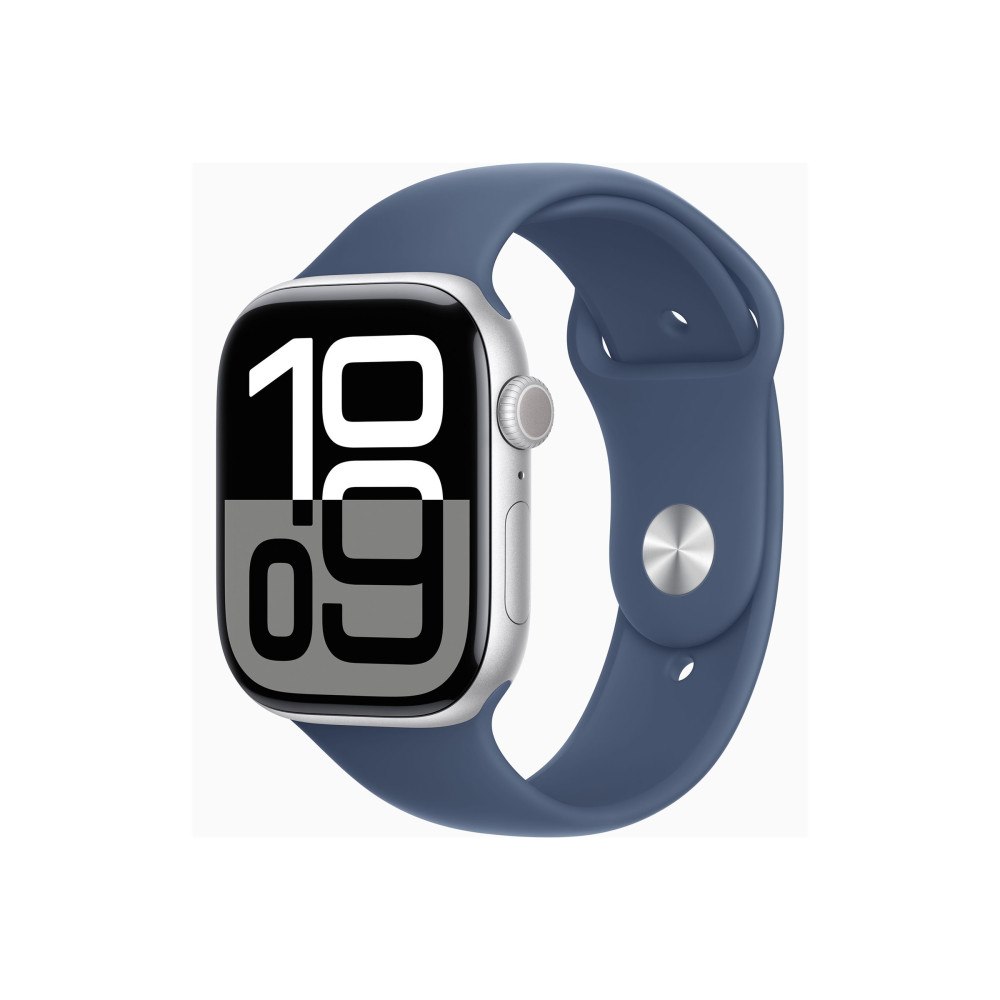 Apple Apple Watch Series 10 (GPS + Cellular) - silveraluminium - smart klocka med sportband - denim - 64 GB