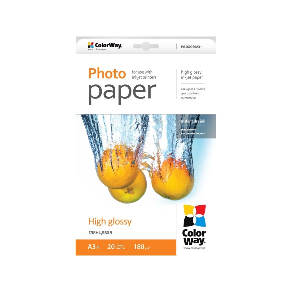 ColorWay Colorway PG180020A3+, Högglans, 180 g/m ^, Bläckstråleskriva...
