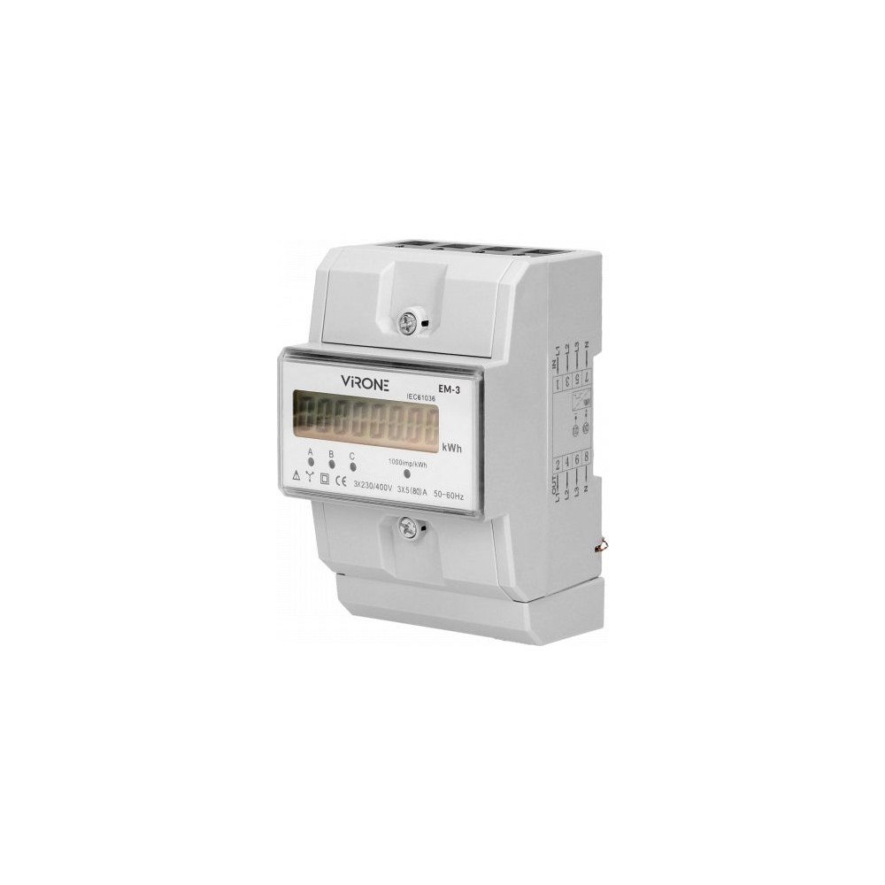 ORNO Orno ORNO 3-fas elmätare, 80A, MID, 3 moduler, DIN TH-35mm E...