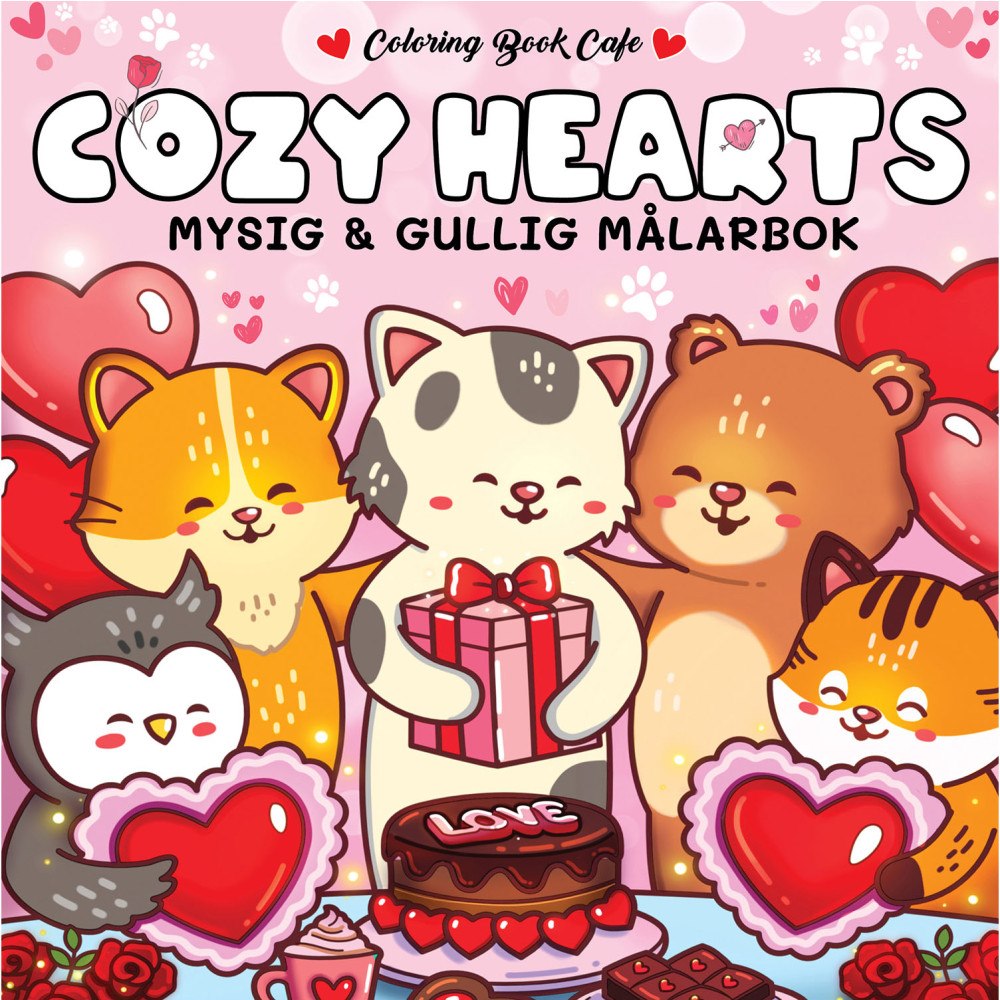Legind Målarbok : Cozy Hearts